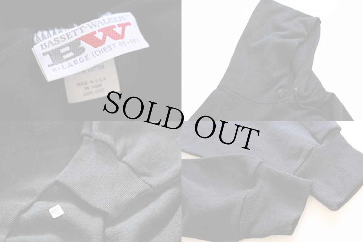 画像4: デッドストック★80s USA製 BASSETT-WALKER インディアン スウェットパーカー 黒 XL (4)