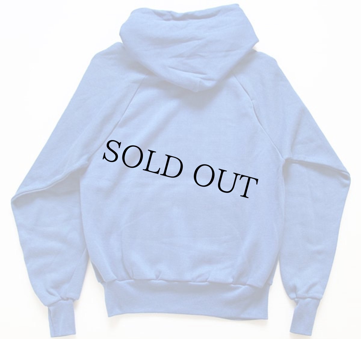 画像2: デッドストック★80s USA製 jean top 無地 スウェットパーカー 青 M (2)