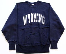 画像1: 90s USA製 Championチャンピオン WYOMING リバースウィーブ スウェット 紺 M (1)