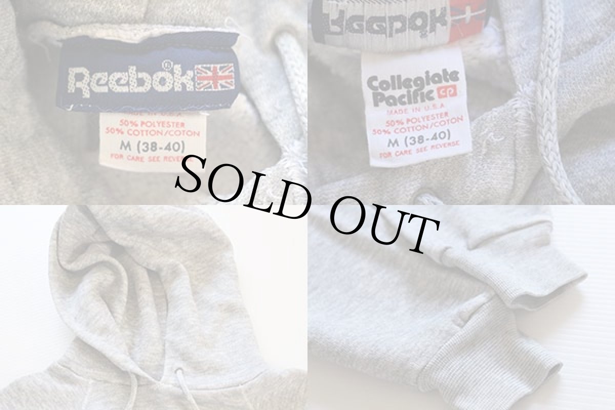 画像5: 80s USA製 Reebokリーボック×Collegiate Pacific 染み込みプリント スウェットパーカー 杢グレー M (5)