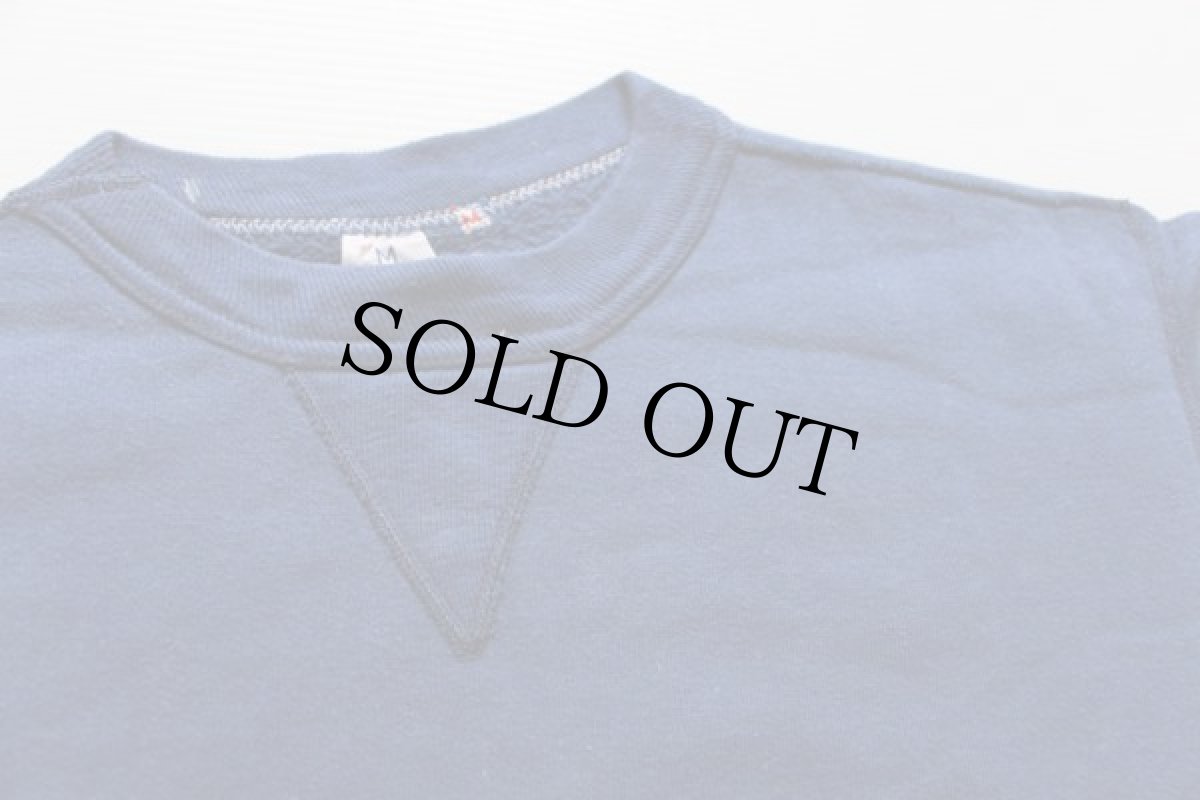 画像3: 50s USA製 RUSSELLラッセル 無地 前V コットン スウェット 紺 M (3)