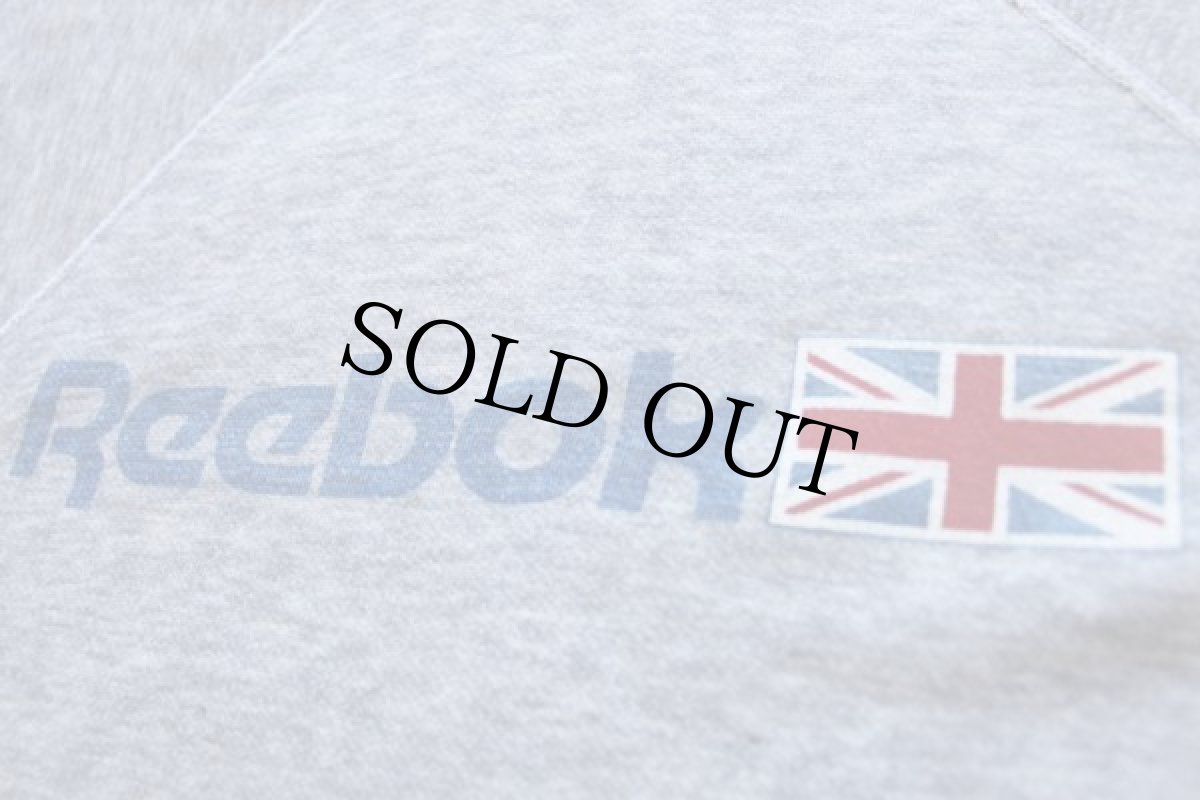 画像4: 80s USA製 Reebokリーボック×Collegiate Pacific 染み込みプリント スウェットパーカー 杢グレー M (4)