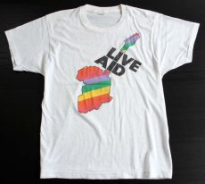 画像1: 80s USA製 LIVE AID Tシャツ 白 L (1)