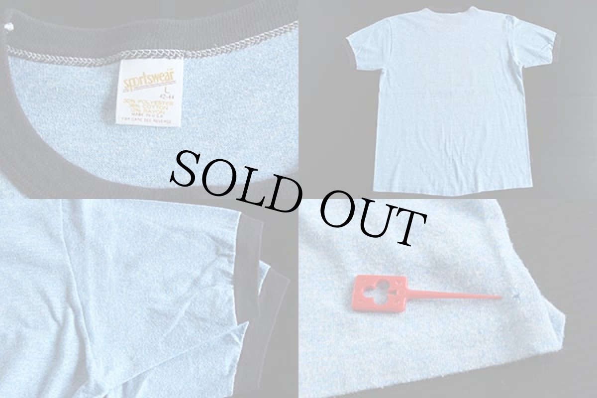 画像3: 80s USA製 CHETEK リンガーTシャツ 杢ブルー L (3)