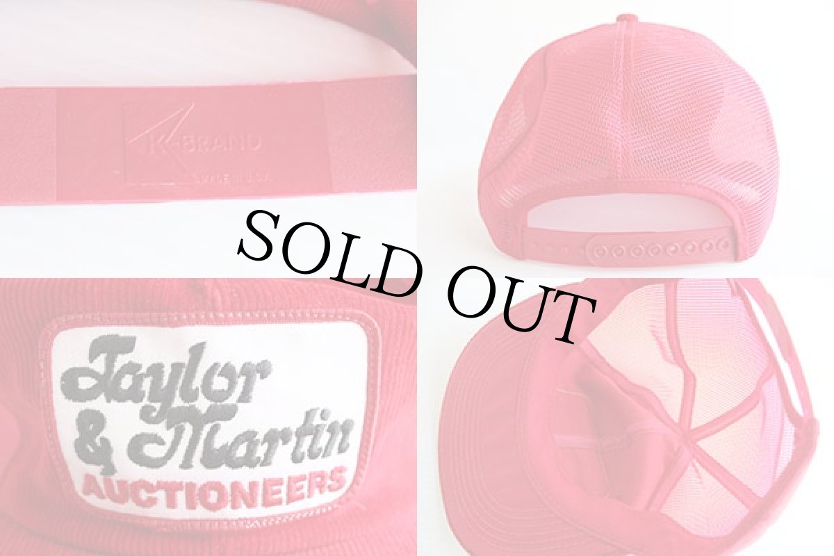 画像3: 80s USA製 Taylor&Martin パッチ付き コーデュロイ×メッシュキャップ 赤 (3)