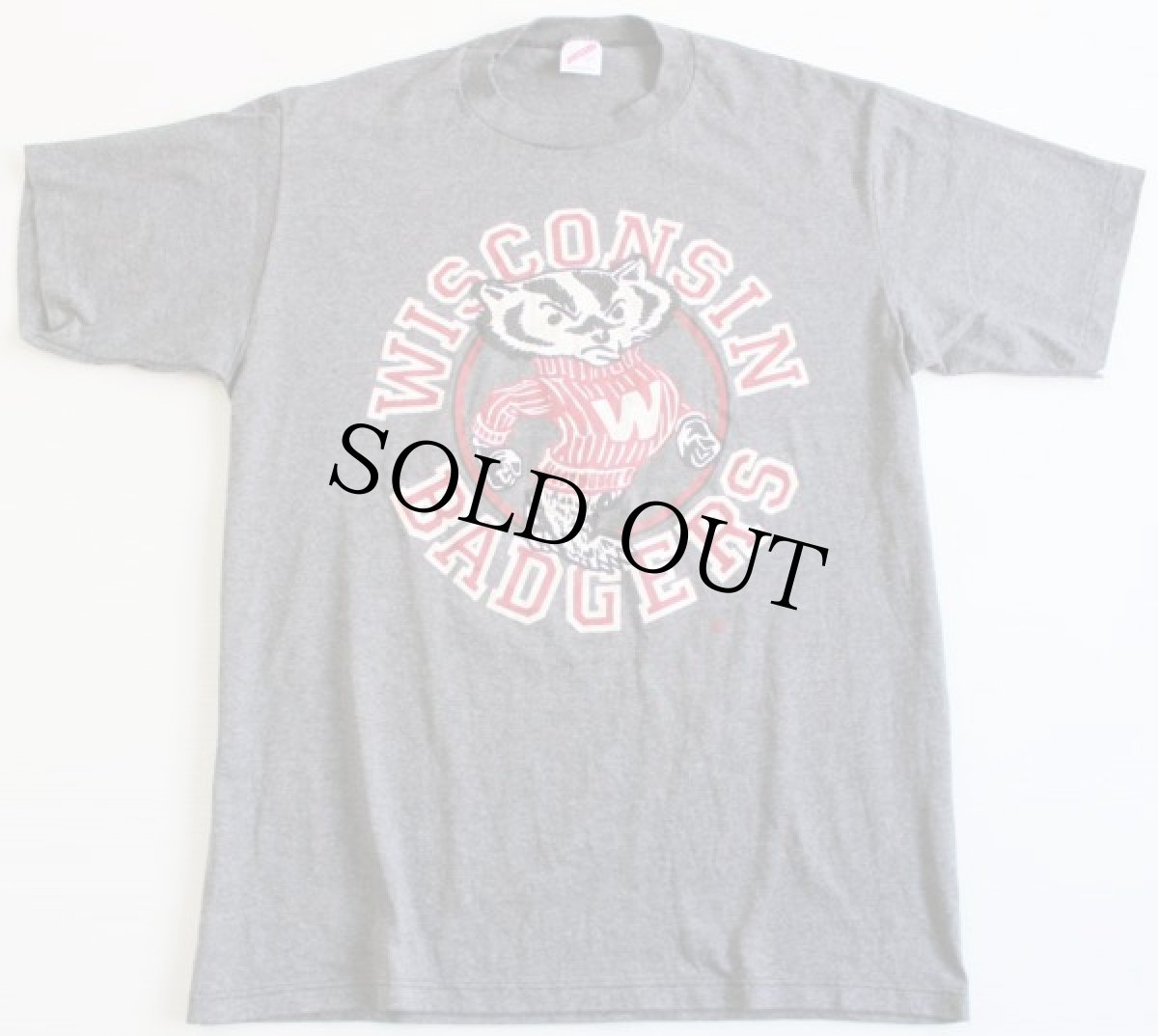 画像2: 80s USA製 WISCONSIN BADGERS バッキー Tシャツ チャコールグレー L (2)