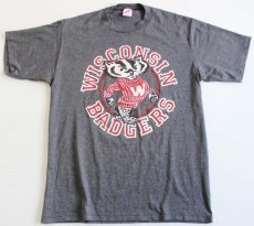 画像2: 80s USA製 WISCONSIN BADGERS バッキー Tシャツ チャコールグレー L (2)