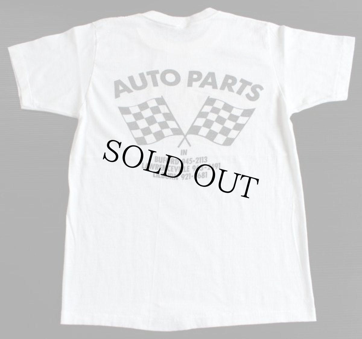 画像1: 80s CP AUTO PRODUCTS チェッカーフラッグ Tシャツ 白 (1)