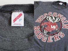 画像3: 80s USA製 WISCONSIN BADGERS バッキー Tシャツ チャコールグレー L (3)