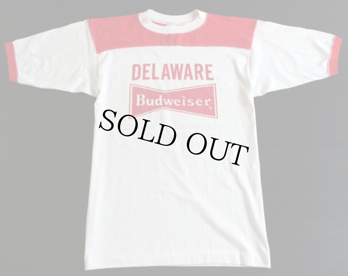 画像2: 80s Budweiserバドワイザー Tシャツ 赤×白 L (2)