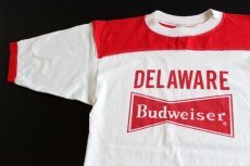 画像1: 80s Budweiserバドワイザー Tシャツ 赤×白 L (1)