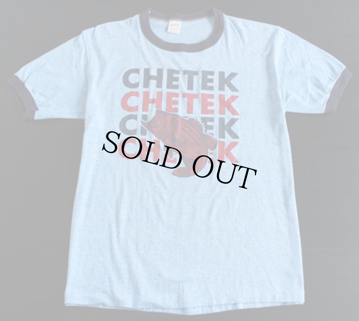 画像2: 80s USA製 CHETEK リンガーTシャツ 杢ブルー L (2)