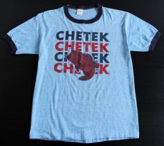 画像2: 80s USA製 CHETEK リンガーTシャツ 杢ブルー L (2)