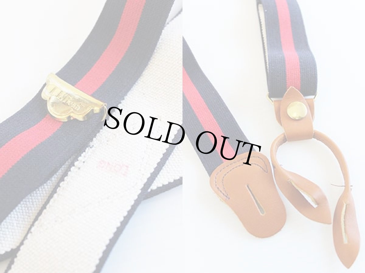 画像3: L.L.Bean ライン入り ボタンタブ式 サスペンダー 紺×赤★456 (3)