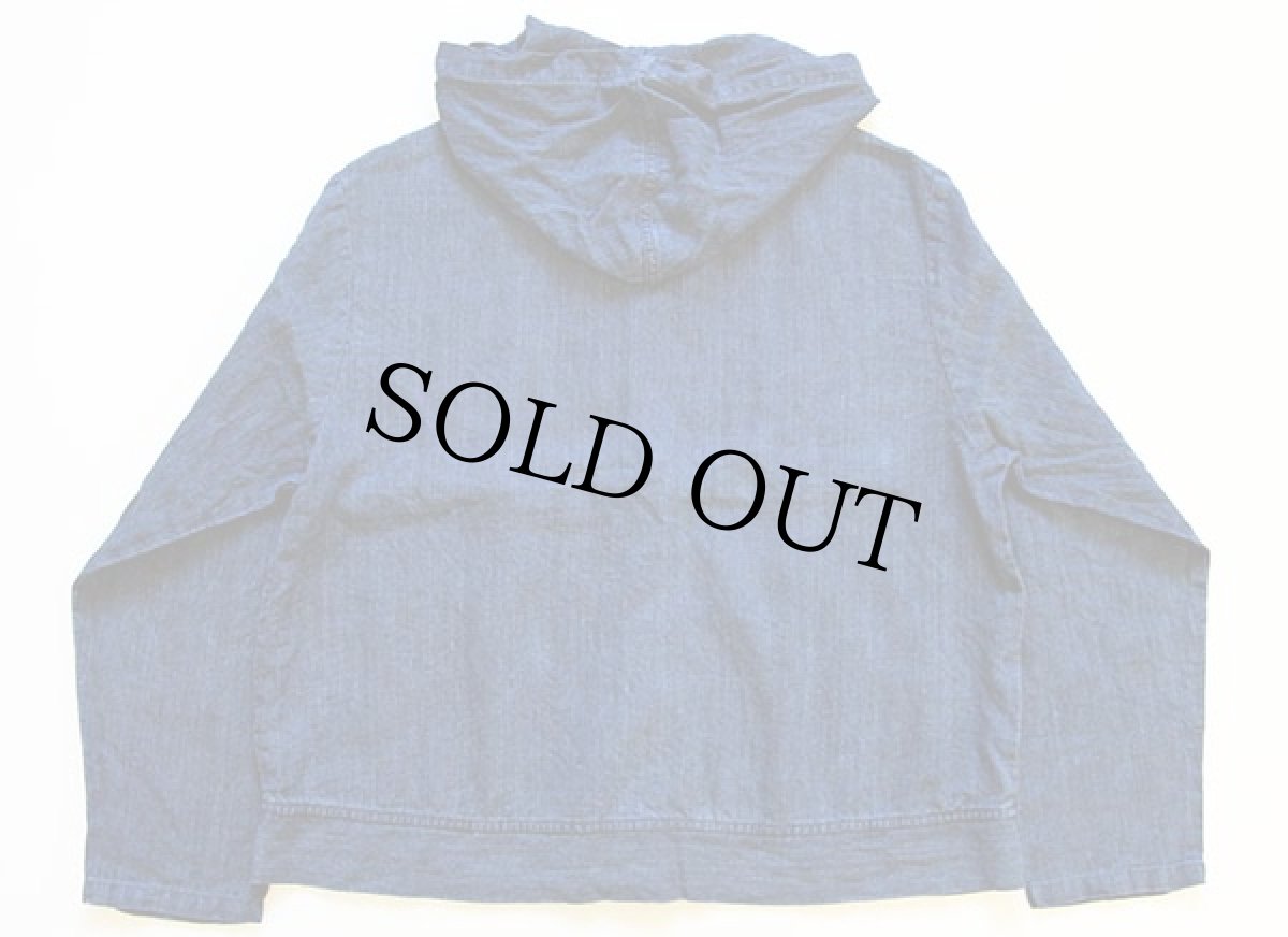 画像2: 90s EddieBauerエディーバウアー リネン ジップパーカー インディゴ L (2)