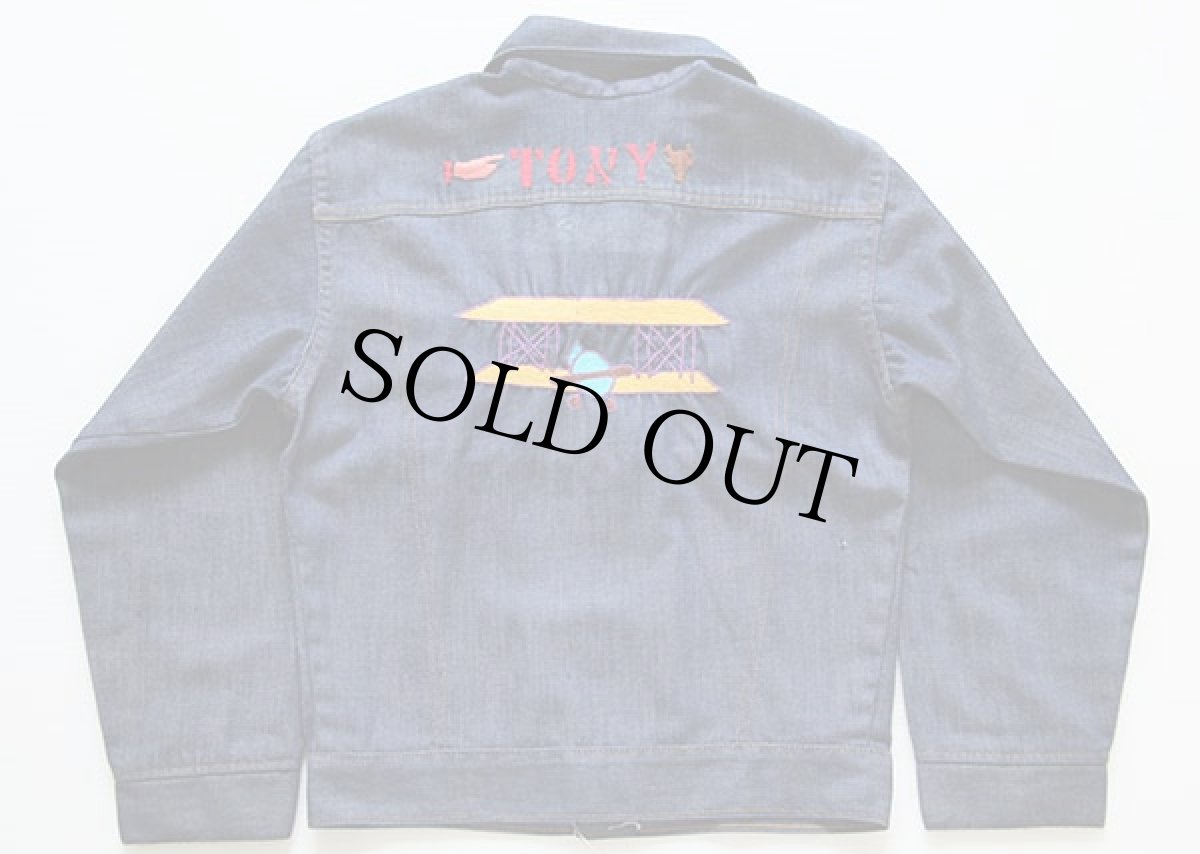 画像2: 70s Levi'sリーバイス 刺繍入り バットダイ デニムジャケット (2)