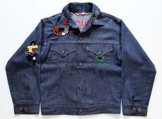 画像1: 70s Levi'sリーバイス 刺繍入り バットダイ デニムジャケット (1)