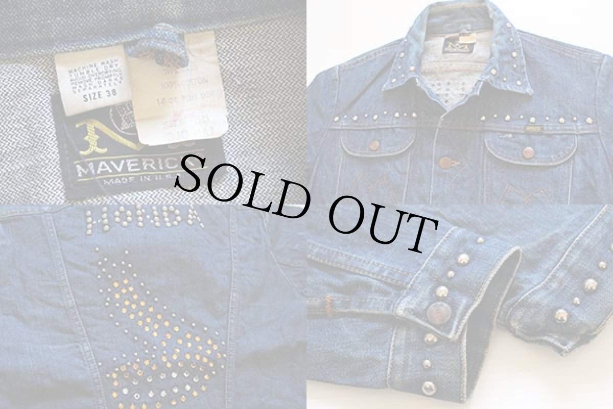 画像3: 70s USA製 BLUE BELL MAVERICKマーベリック HONDAホンダ スタッズ デニムジャケット 38 (3)