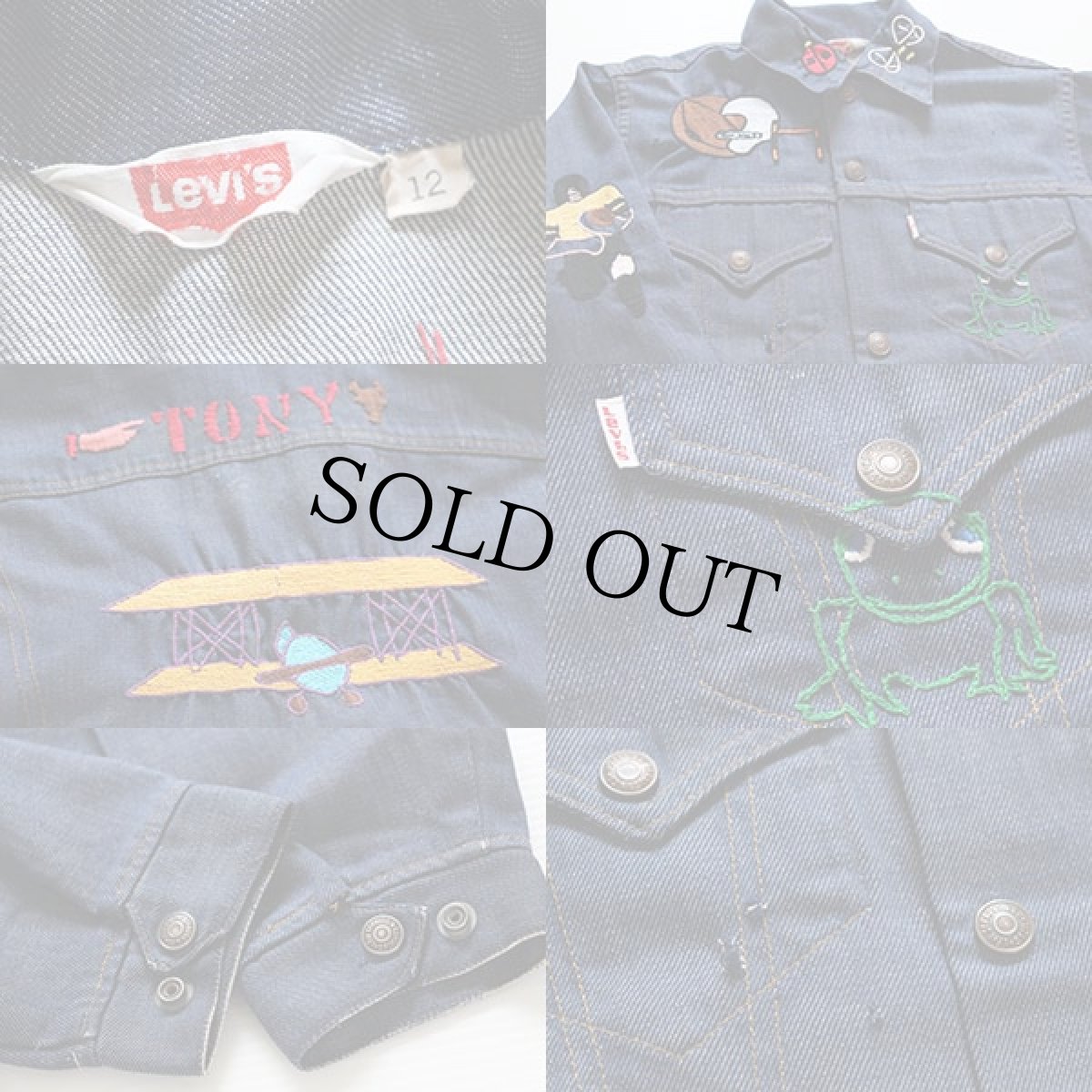 画像3: 70s Levi'sリーバイス 刺繍入り バットダイ デニムジャケット (3)