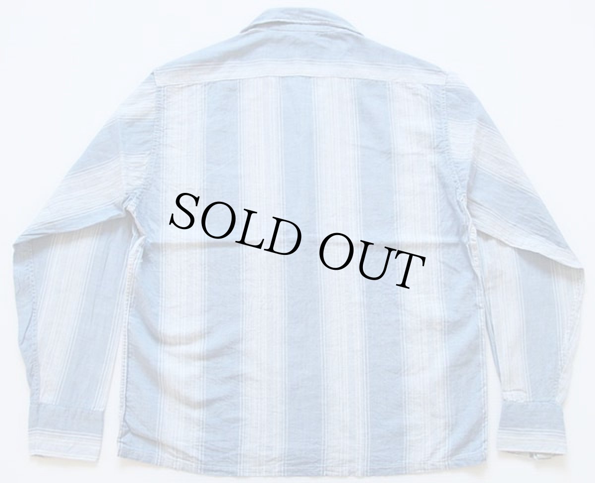 画像2: 60s USA製 Conair ストライプ コットン オープンカラーシャツ M (2)