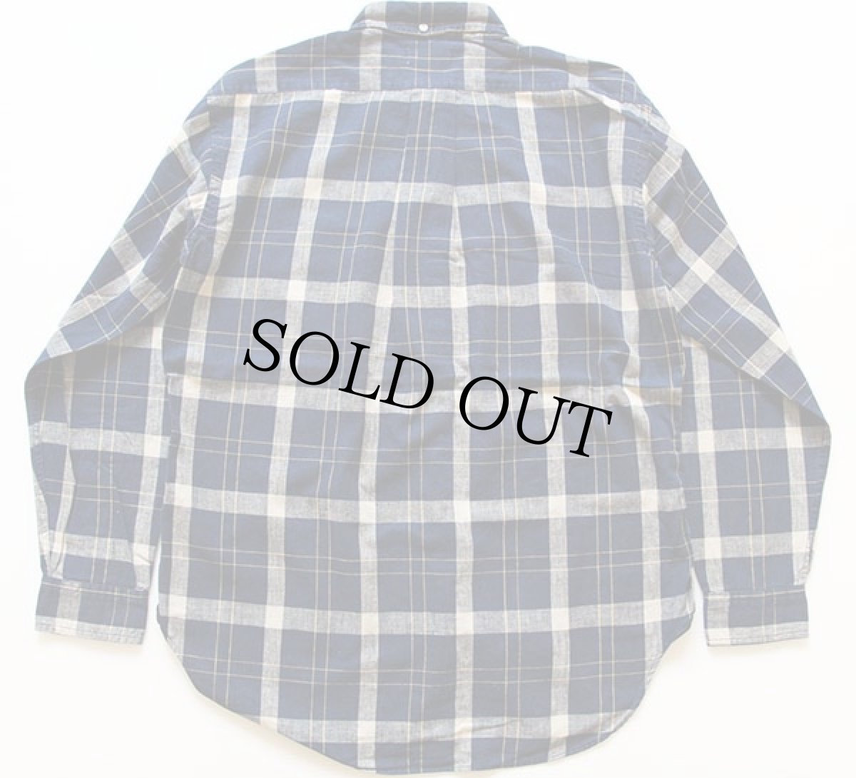 画像2: 60s Lafayette チェック 三点留め ボタンダウン コットン×リネンシャツ L (2)