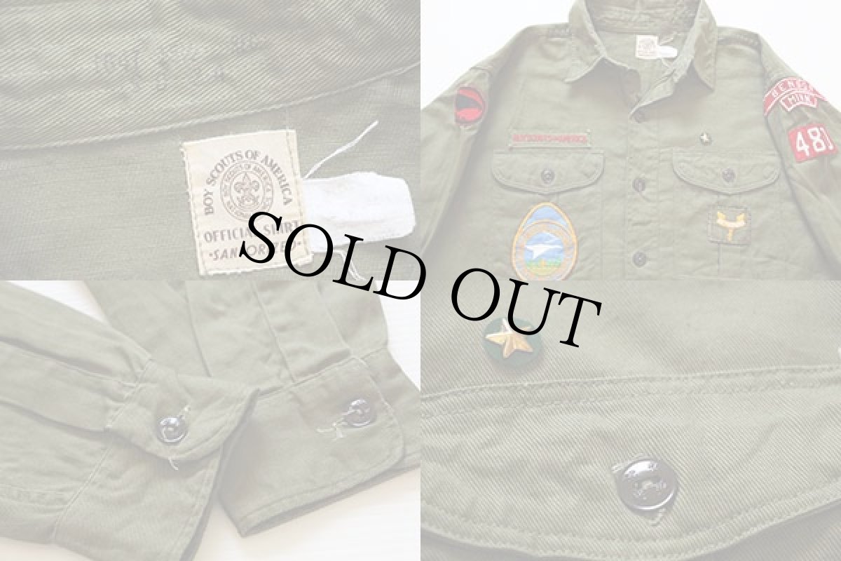 画像3: 60s BSA ボーイスカウト パッチ付き コットンシャツ 15.5 (3)