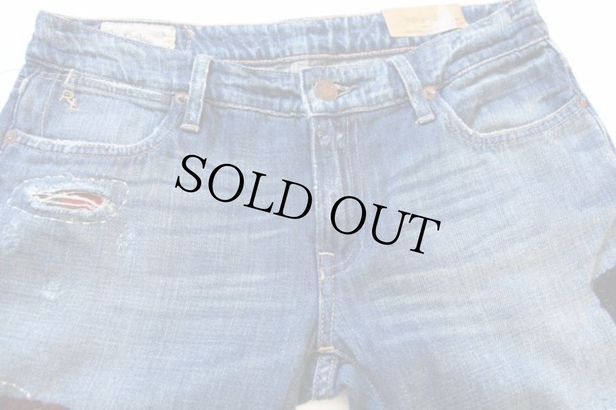 画像2: 未使用★ポロ ラルフローレン ASTOR BOYFRIEND パッチワーク デニムパンツ 25 (2)