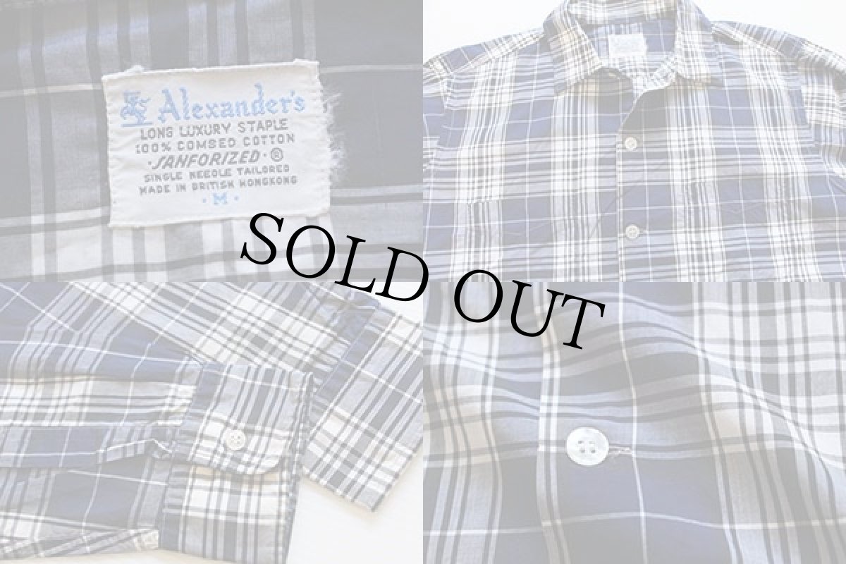 画像3: 60s Alexander's チェック コットンシャツ M (3)