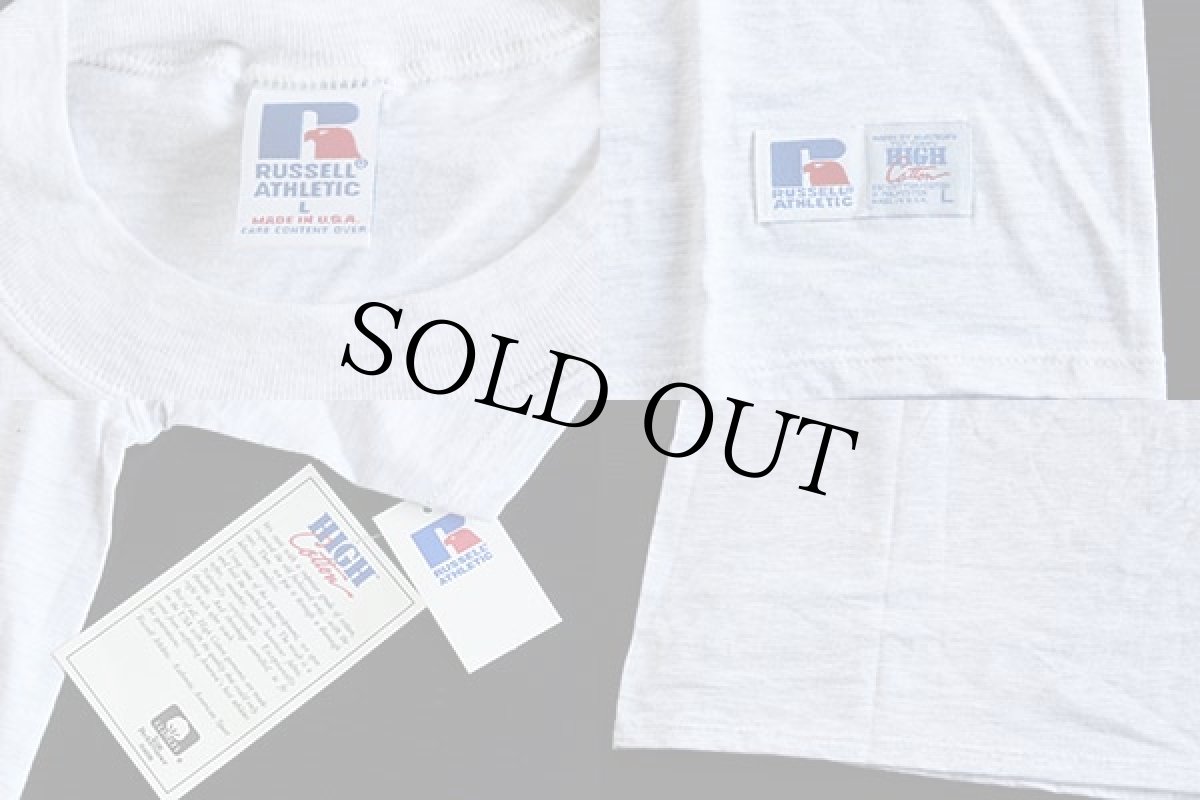 画像4: デッドストック★90s USA製 RUSSELLラッセル ポケットTシャツ ライトグレー L (4)
