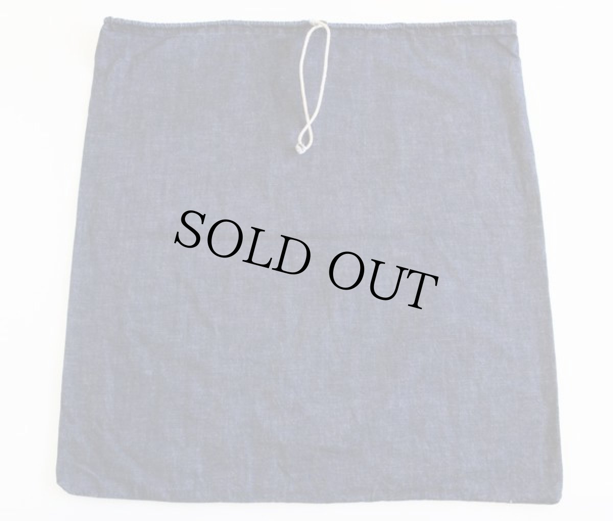 画像2: ビンテージ 耳付き インディゴ デニム ランドリーバッグ (2)