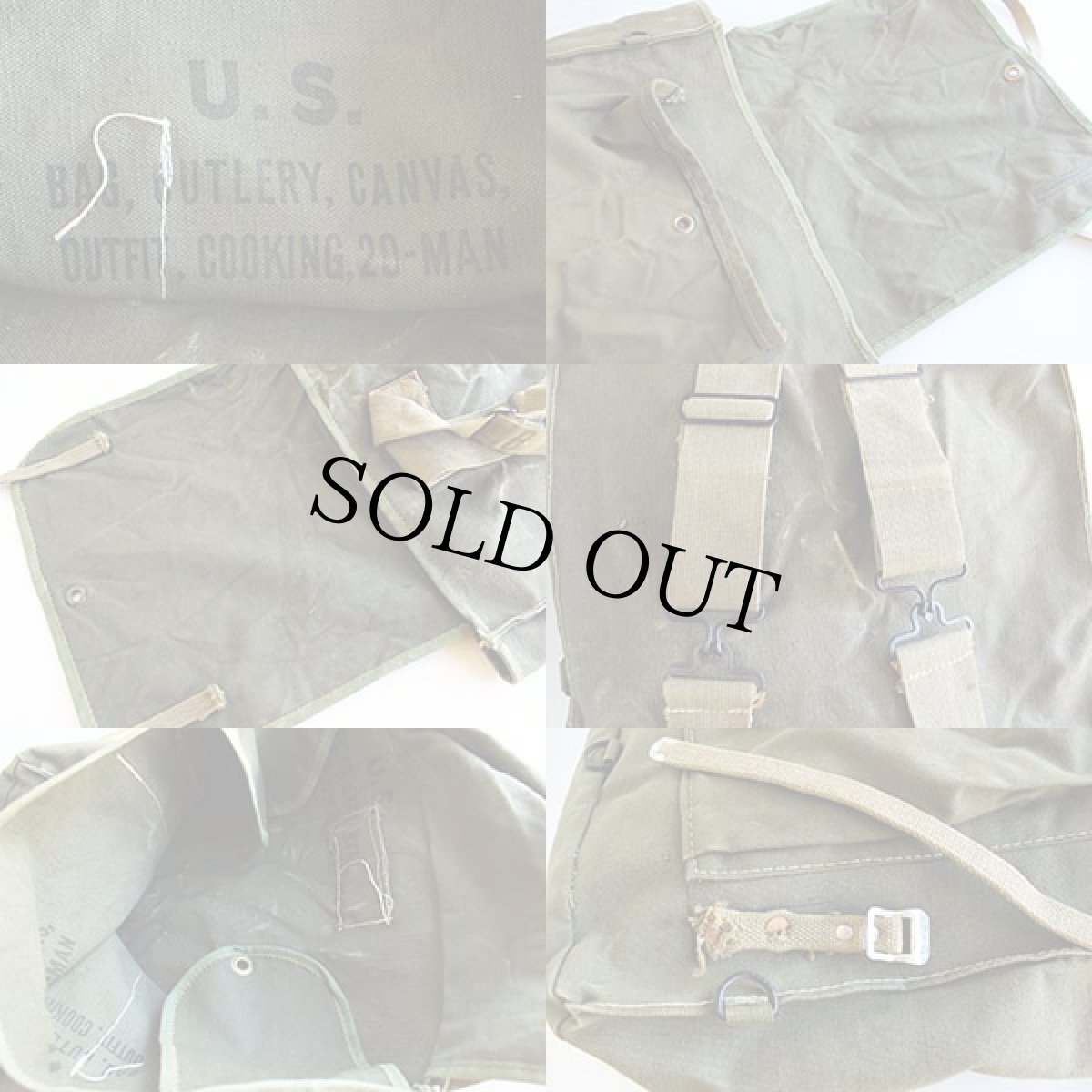 画像3: ビンテージ ハンドメイド キャンバス リュックサック (3)