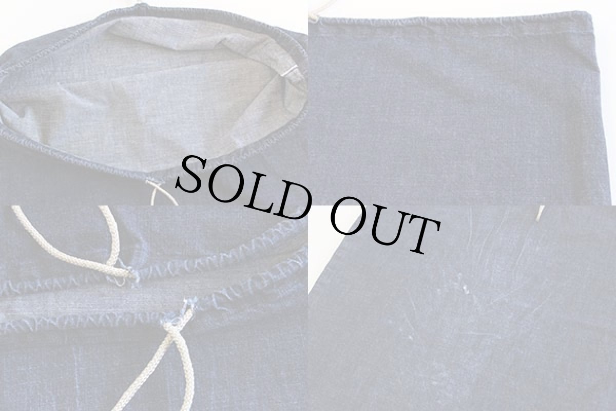 画像4: ビンテージ 耳付き インディゴ デニム ランドリーバッグ (4)