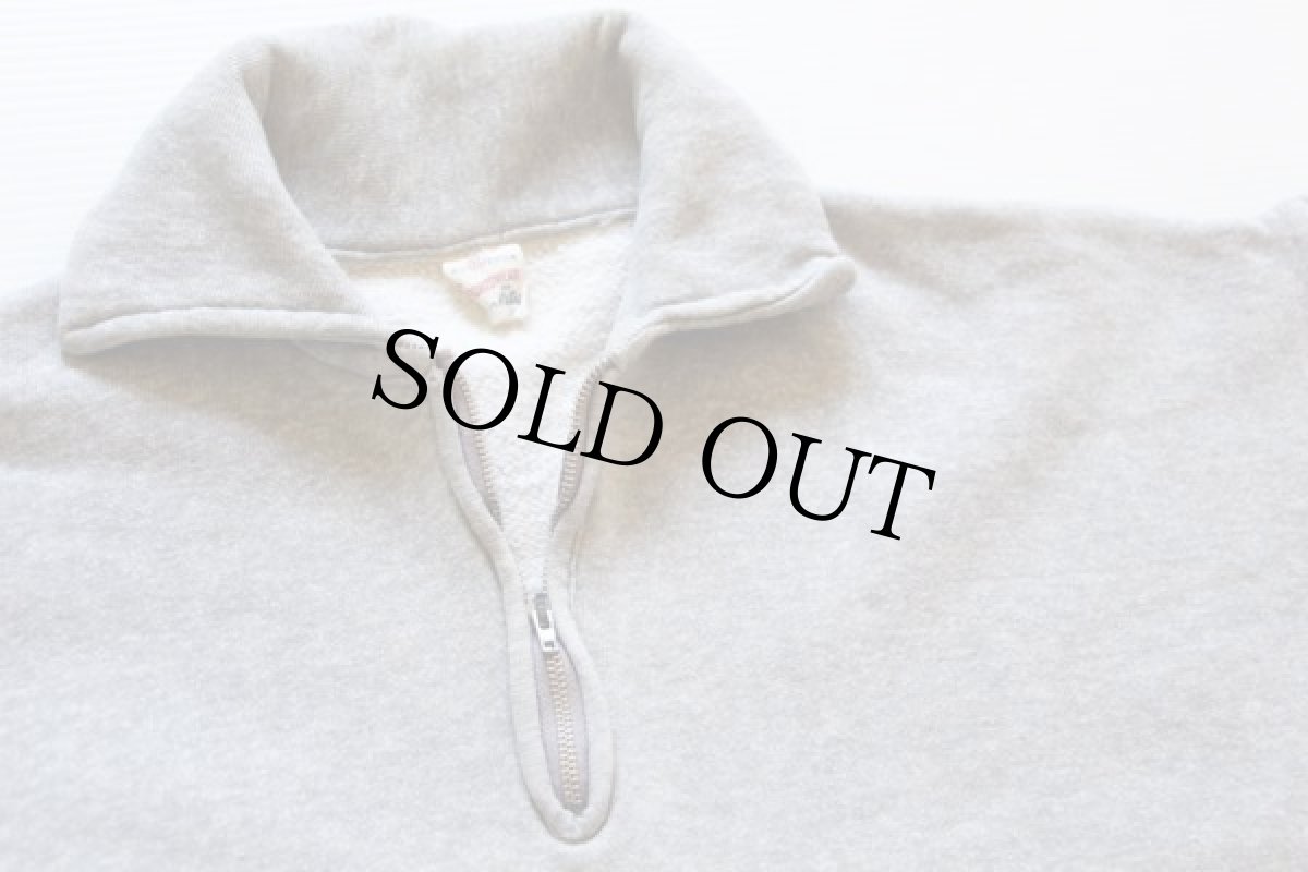 画像3: 50s SPORTSWEAR 無地 襟付き ハーフジップ コットンスウェット 杢グレー XL (3)