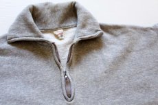 画像3: 50s SPORTSWEAR 無地 襟付き ハーフジップ コットンスウェット 杢グレー XL (3)