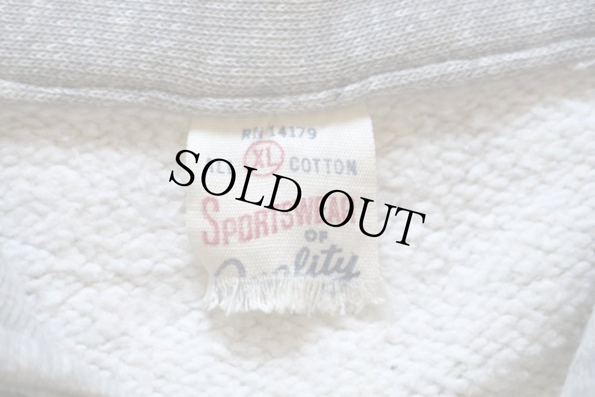 画像4: 50s SPORTSWEAR 無地 襟付き ハーフジップ コットンスウェット 杢グレー XL (4)