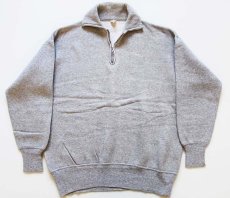 画像1: 50s SPORTSWEAR 無地 襟付き ハーフジップ コットンスウェット 杢グレー XL (1)