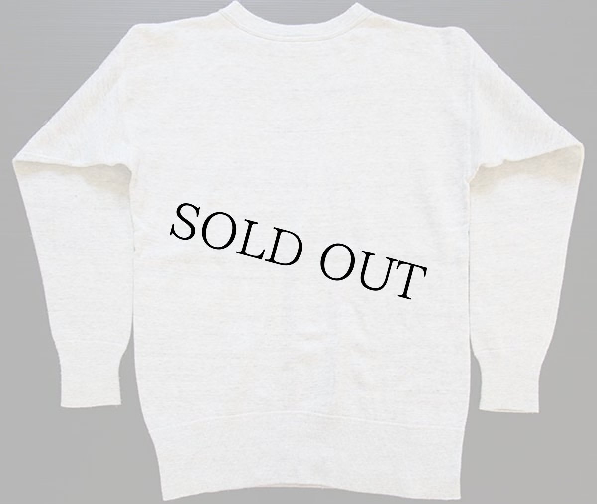 画像2: 60s UNKNOWN 無地 前V コットン スウェット オートミール (2)