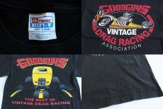 画像3: 90s USA製 Hanes GOODGUYS ドラッグレース 両面プリント コットンTシャツ 黒 S (3)