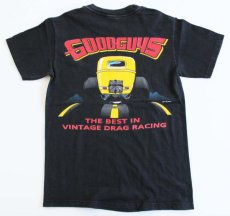 画像2: 90s USA製 Hanes GOODGUYS ドラッグレース 両面プリント コットンTシャツ 黒 S (2)