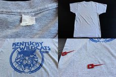 画像3: 80's KENTUCKY WILDCATS 染み込みプリントTシャツ 杢グレー (3)