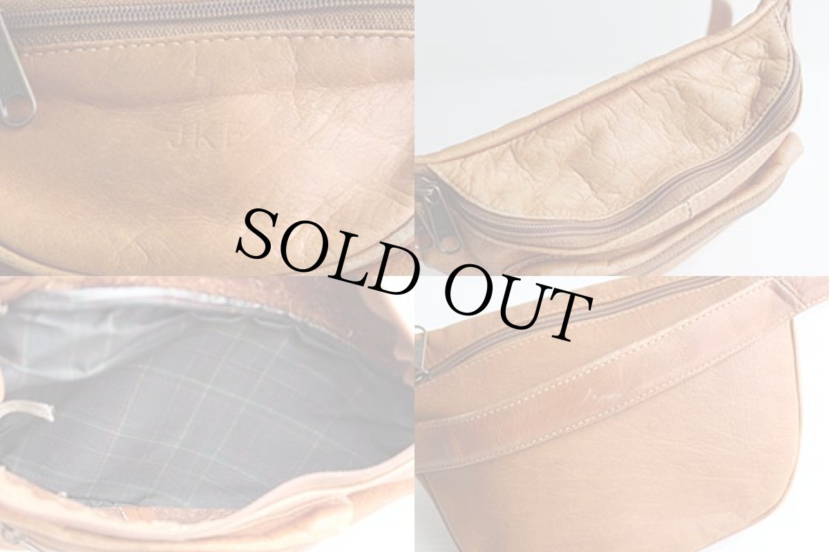 画像3: 90s オールレザー ウエストバッグ 茶 (3)