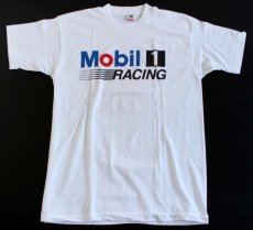 画像2: デッドストック★90s USA製 Mobil1 RACING アート コットンTシャツ 白 L (2)