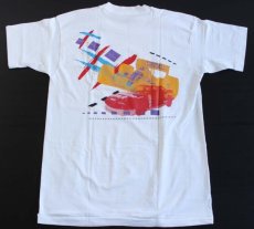 画像1: デッドストック★90s USA製 Mobil1 RACING アート コットンTシャツ 白 L (1)