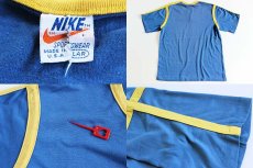 画像3: 70s USA製 NIKEナイキ ロゴ Tシャツ 青×黄 L (3)