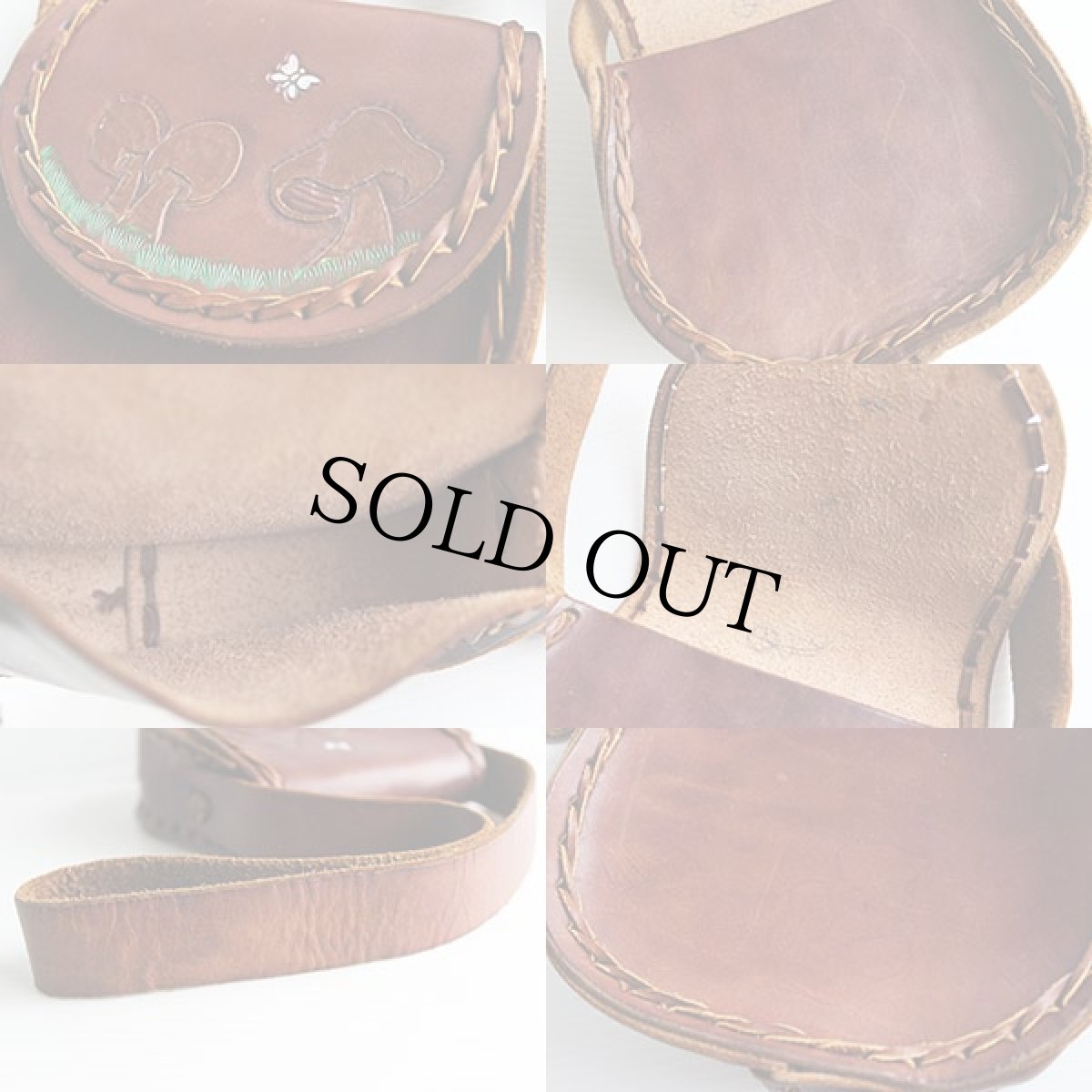 画像3: 70s カービング レザー ショルダーバッグ 焦げ茶 (3)