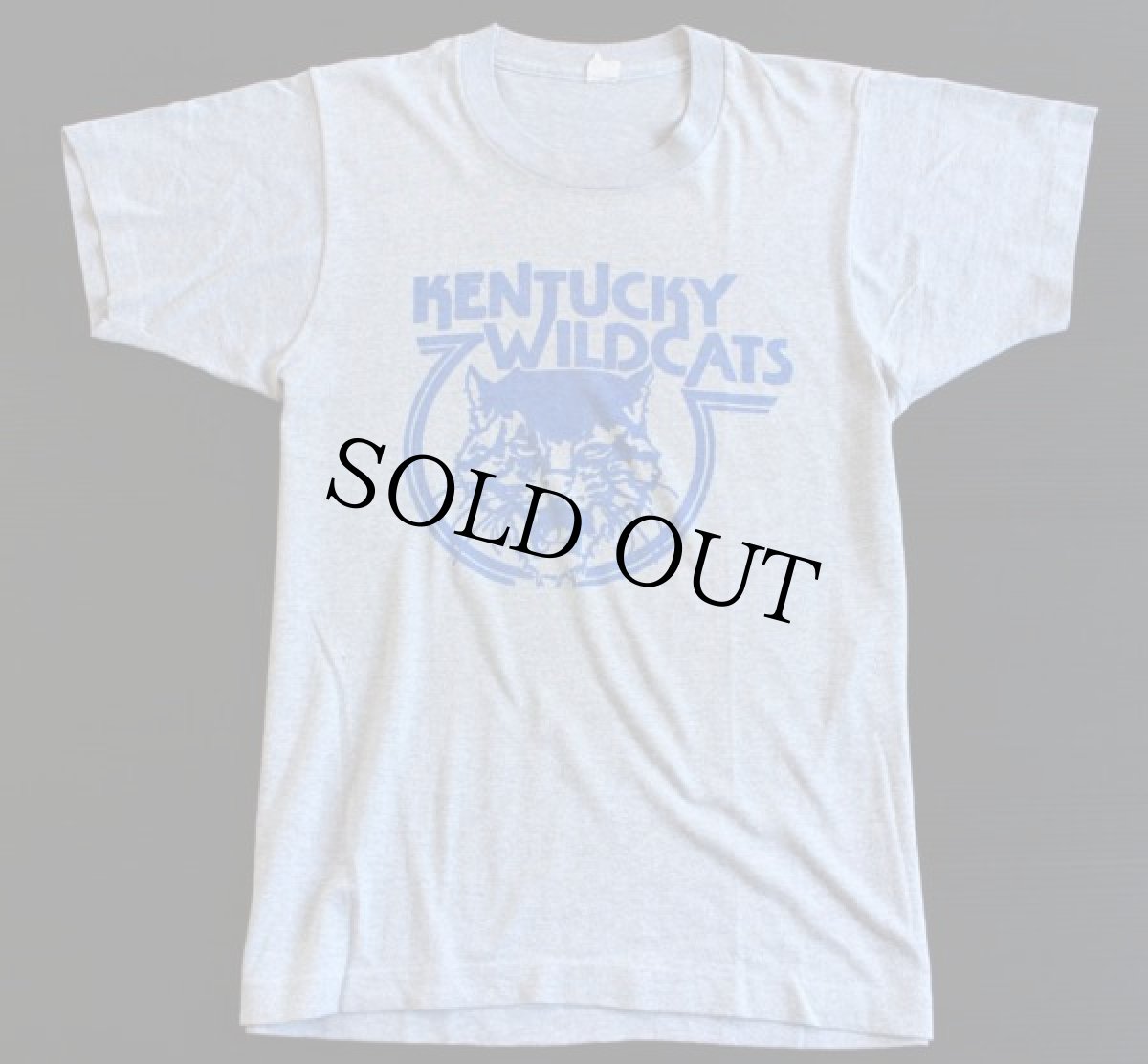 画像2: 80's KENTUCKY WILDCATS 染み込みプリントTシャツ 杢グレー (2)