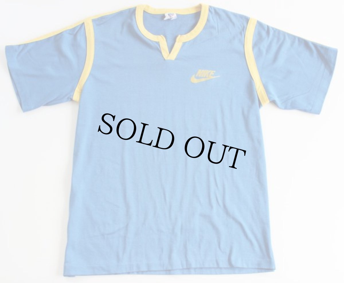 画像2: 70s USA製 NIKEナイキ ロゴ Tシャツ 青×黄 L (2)