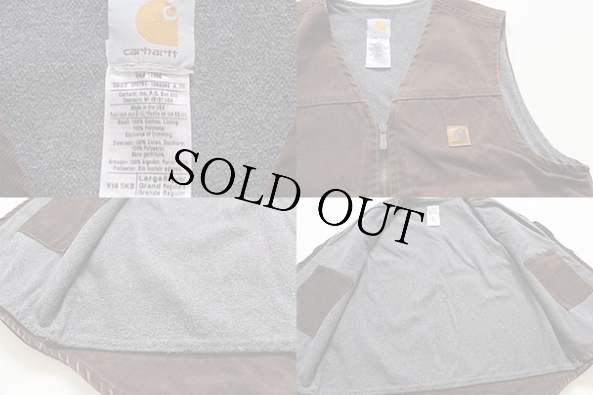 画像3: USA製 carharttカーハート ダックベスト 焦げ茶 L (3)