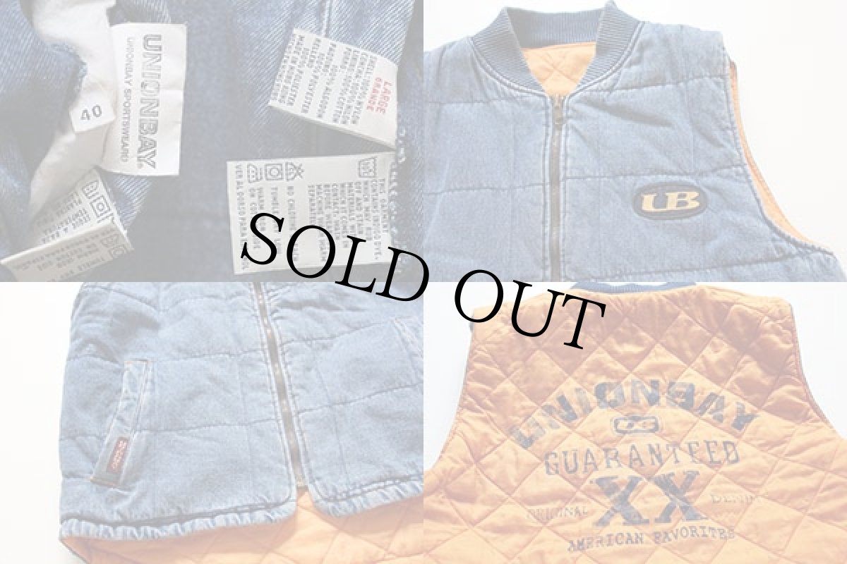 画像3: 90s UNIONBAY 中綿入り リバーシブル デニムベスト (3)