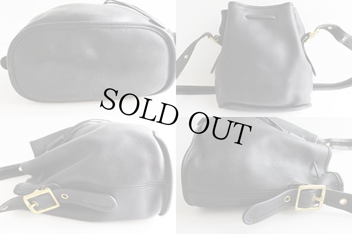 画像2: USA製 COACH オールド コーチ 巾着 レザー ショルダーバッグ 黒★9952 (2)